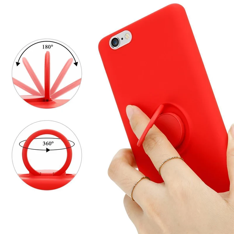 Cadorabo Hülle kompatibel mit Apple iPhone 6 / 6S Schutzhülle aus flexiblem TPU Silikon mit Ring