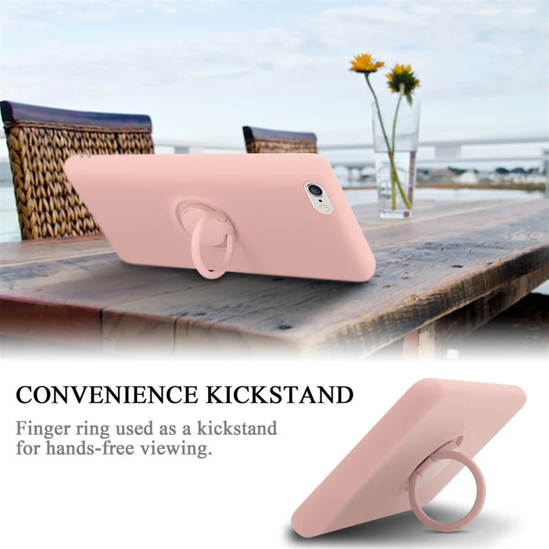 Cadorabo Hülle kompatibel mit Apple iPhone 6 / 6S Schutzhülle aus flexiblem TPU Silikon mit Ring