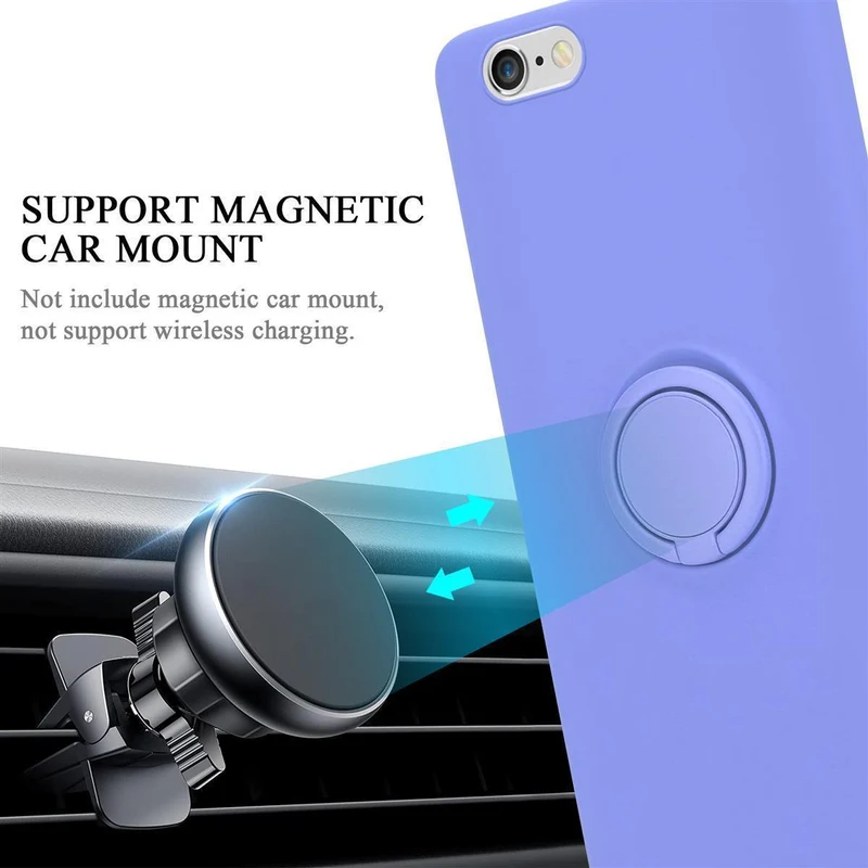 Cadorabo Hülle kompatibel mit Apple iPhone 6 / 6S Schutzhülle aus flexiblem TPU Silikon mit Ring