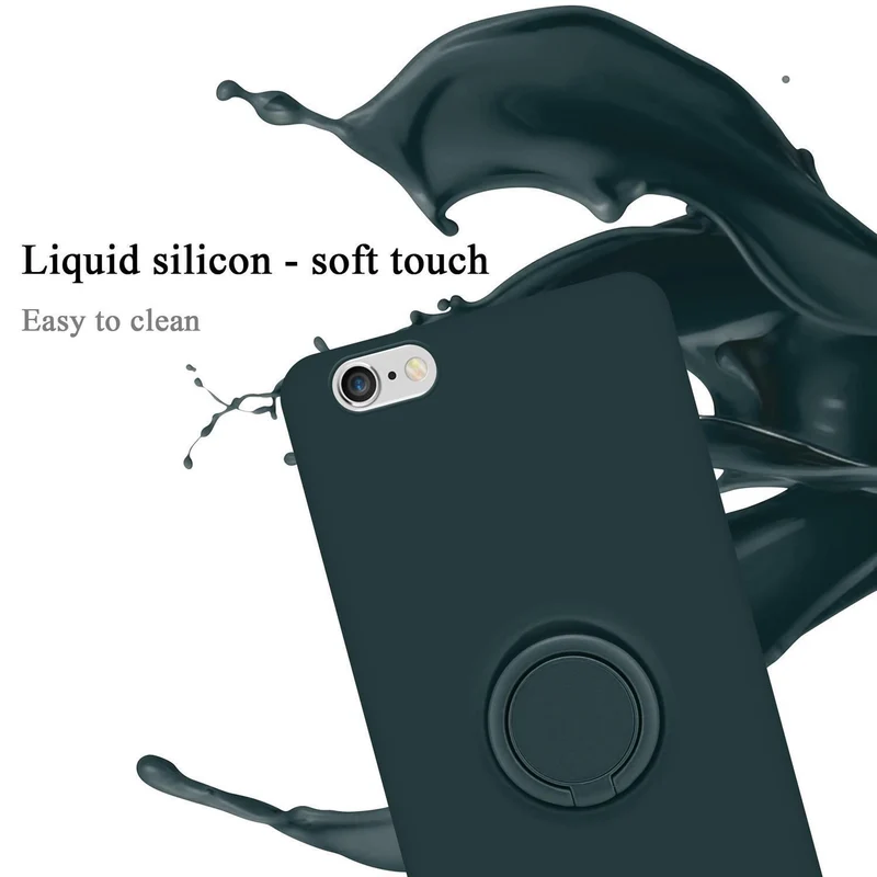 Cadorabo Hülle kompatibel mit Apple iPhone 6 / 6S Schutzhülle aus flexiblem TPU Silikon mit Ring