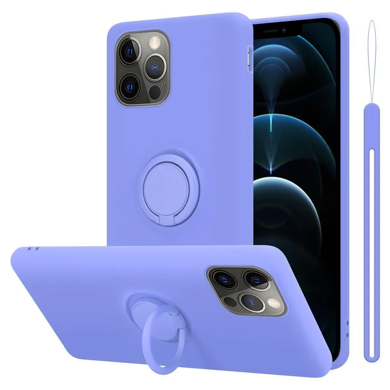 Cadorabo Hülle kompatibel mit Apple iPhone 12 PRO MAX Schutzhülle aus flexiblem TPU Silikon mit Ring