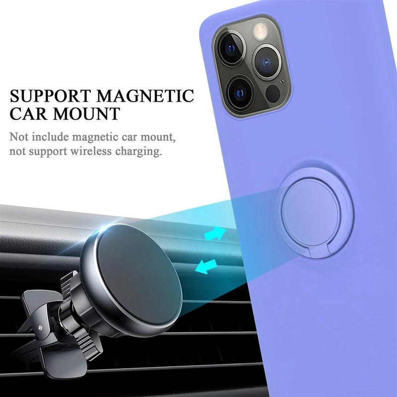 Cadorabo Hülle kompatibel mit Apple iPhone 12 PRO MAX Schutzhülle aus flexiblem TPU Silikon mit Ring