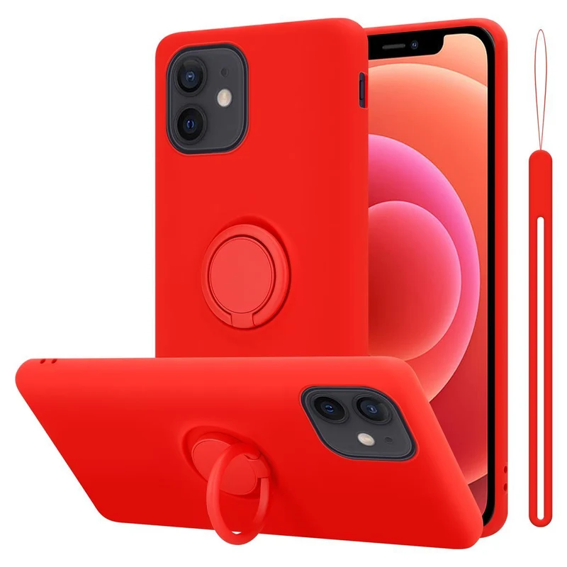 Cadorabo Hülle kompatibel mit Apple iPhone 12 MINI Schutzhülle aus flexiblem TPU Silikon mit Ring
