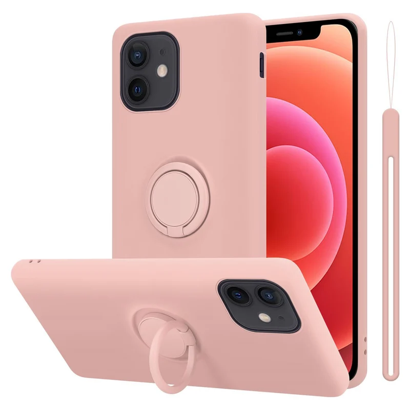 Cadorabo Hülle kompatibel mit Apple iPhone 12 MINI Schutzhülle aus flexiblem TPU Silikon mit Ring