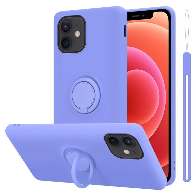 Cadorabo Hülle kompatibel mit Apple iPhone 12 MINI Schutzhülle aus flexiblem TPU Silikon mit Ring