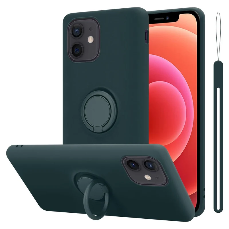 Cadorabo Hülle kompatibel mit Apple iPhone 12 MINI Schutzhülle aus flexiblem TPU Silikon mit Ring