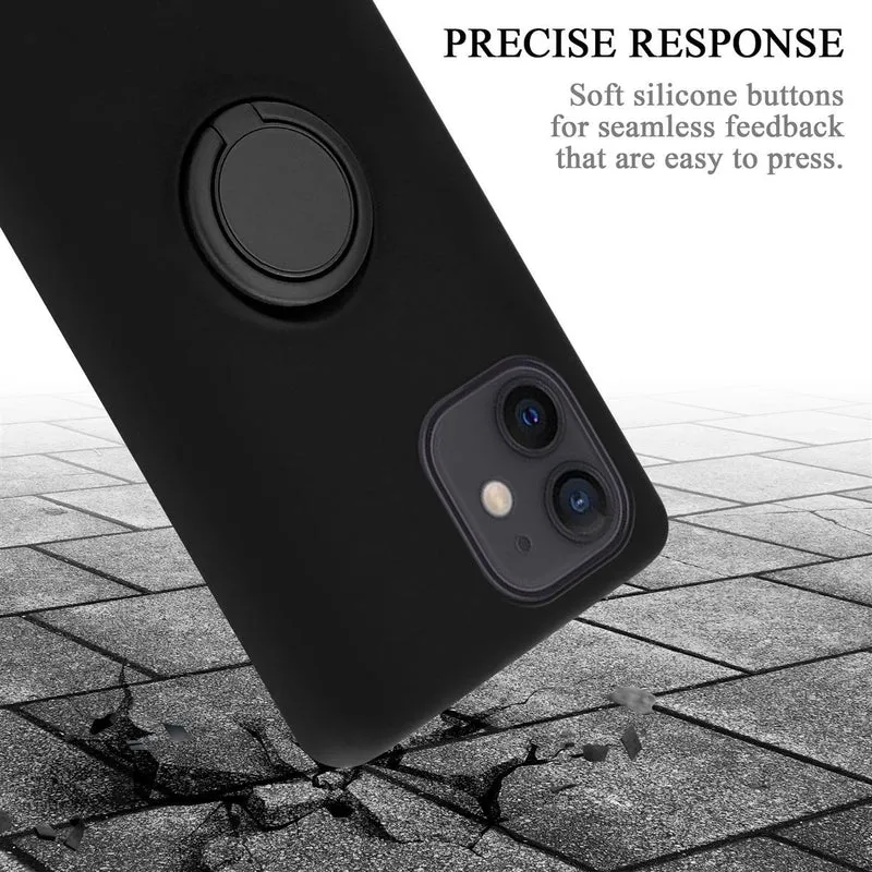 Cadorabo Hülle kompatibel mit Apple iPhone 12 MINI Schutzhülle aus flexiblem TPU Silikon mit Ring