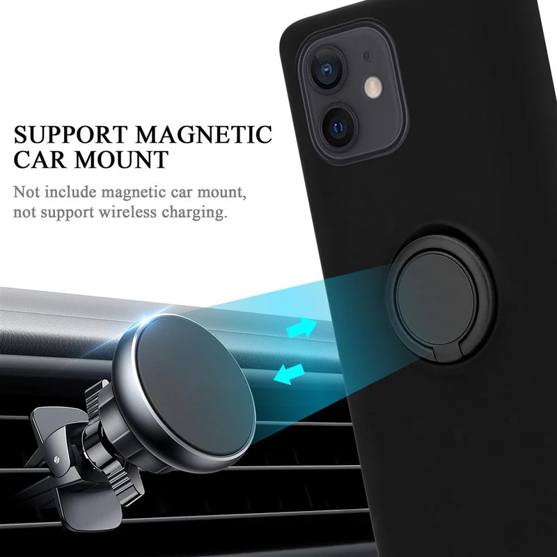 Cadorabo Hülle kompatibel mit Apple iPhone 12 MINI Schutzhülle aus flexiblem TPU Silikon mit Ring