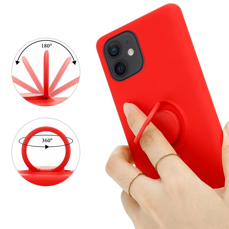 Cadorabo Hülle kompatibel mit Apple iPhone 12 MINI Schutzhülle aus flexiblem TPU Silikon mit Ring