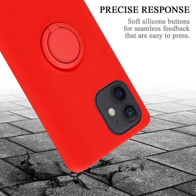 Cadorabo Hülle kompatibel mit Apple iPhone 12 MINI Schutzhülle aus flexiblem TPU Silikon mit Ring