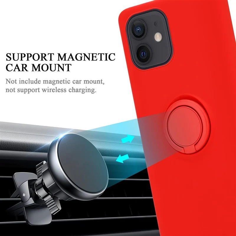 Cadorabo Hülle kompatibel mit Apple iPhone 12 MINI Schutzhülle aus flexiblem TPU Silikon mit Ring