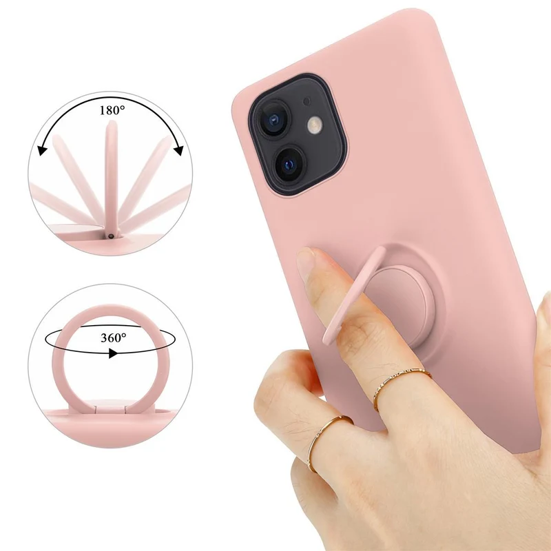 Cadorabo Hülle kompatibel mit Apple iPhone 12 MINI Schutzhülle aus flexiblem TPU Silikon mit Ring