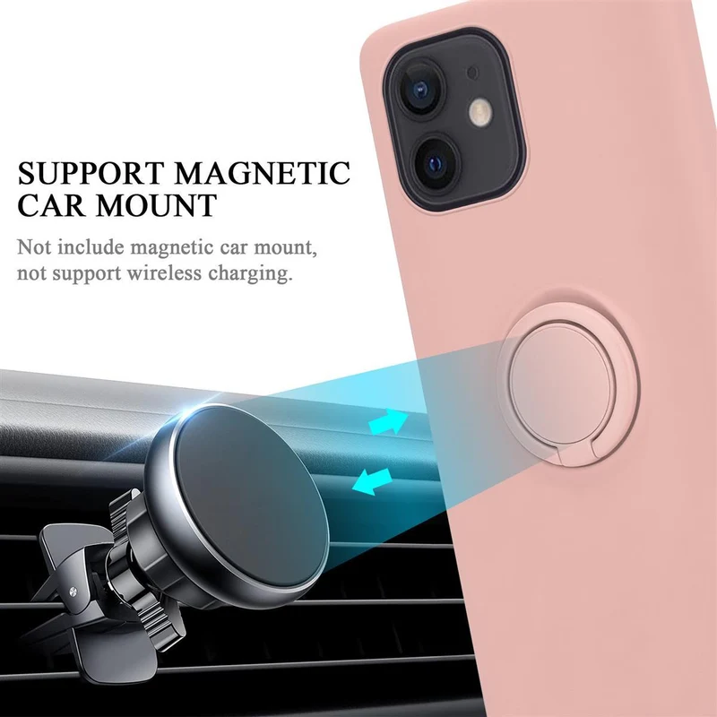 Cadorabo Hülle kompatibel mit Apple iPhone 12 MINI Schutzhülle aus flexiblem TPU Silikon mit Ring