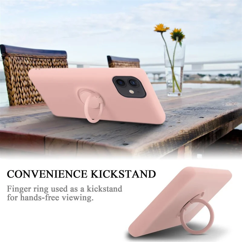 Cadorabo Hülle kompatibel mit Apple iPhone 12 MINI Schutzhülle aus flexiblem TPU Silikon mit Ring