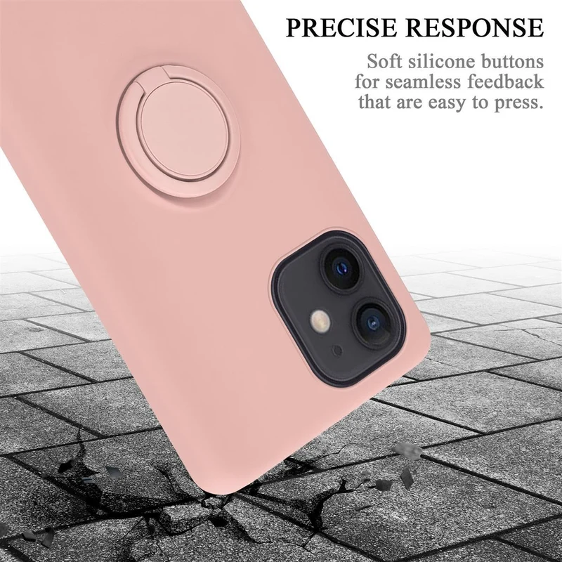 Cadorabo Hülle kompatibel mit Apple iPhone 12 MINI Schutzhülle aus flexiblem TPU Silikon mit Ring