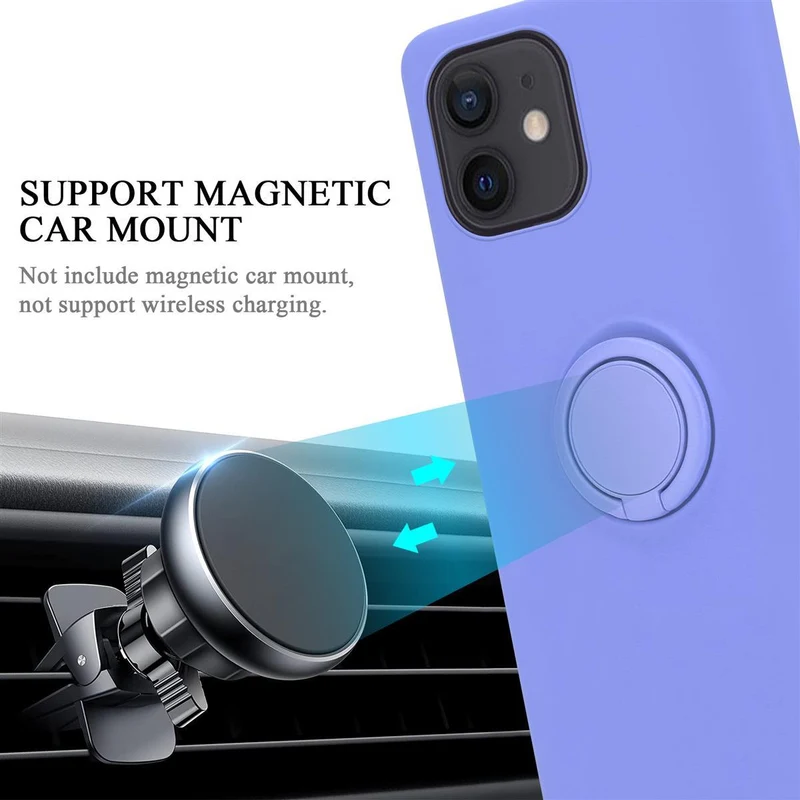 Cadorabo Hülle kompatibel mit Apple iPhone 12 MINI Schutzhülle aus flexiblem TPU Silikon mit Ring
