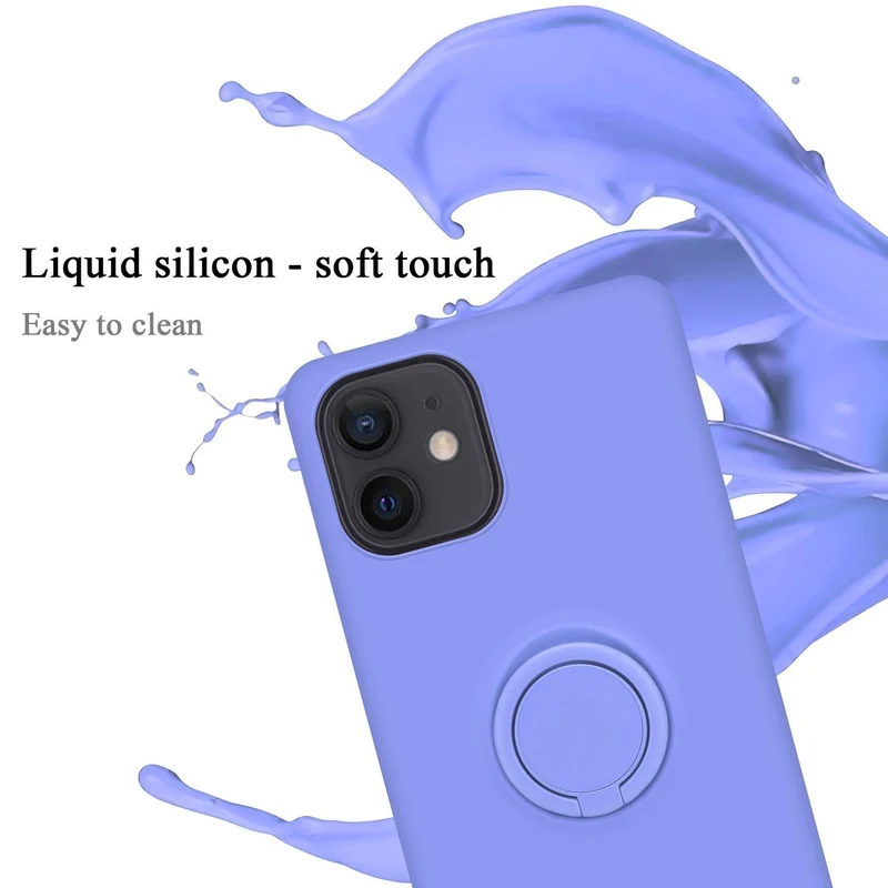 Cadorabo Hülle kompatibel mit Apple iPhone 12 MINI Schutzhülle aus flexiblem TPU Silikon mit Ring