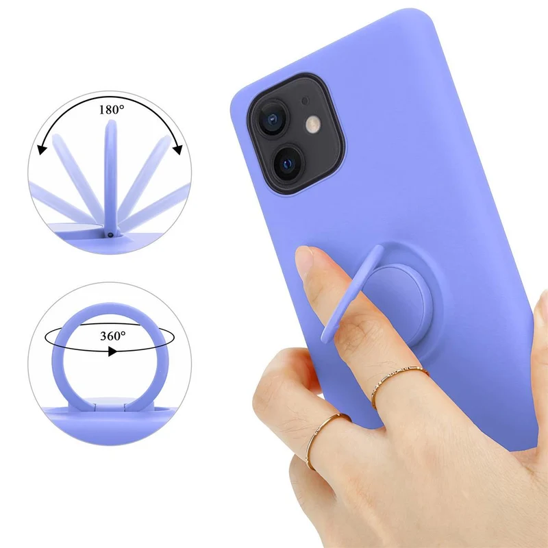 Cadorabo Hülle kompatibel mit Apple iPhone 12 MINI Schutzhülle aus flexiblem TPU Silikon mit Ring
