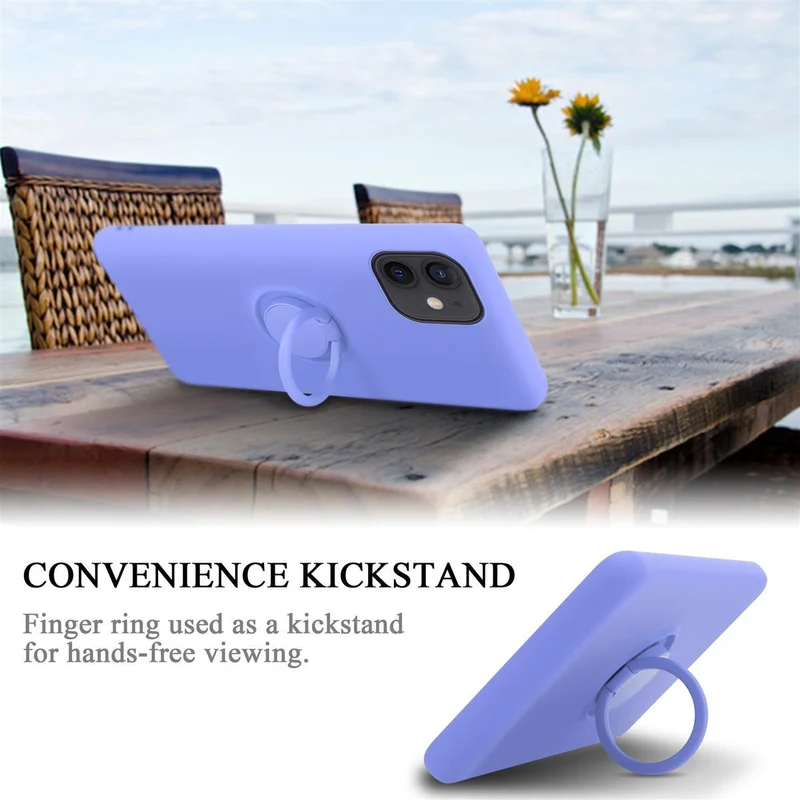 Cadorabo Hülle kompatibel mit Apple iPhone 12 MINI Schutzhülle aus flexiblem TPU Silikon mit Ring