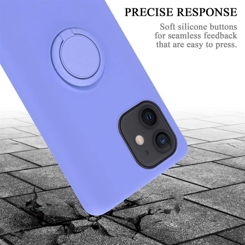 Cadorabo Hülle kompatibel mit Apple iPhone 12 MINI Schutzhülle aus flexiblem TPU Silikon mit Ring