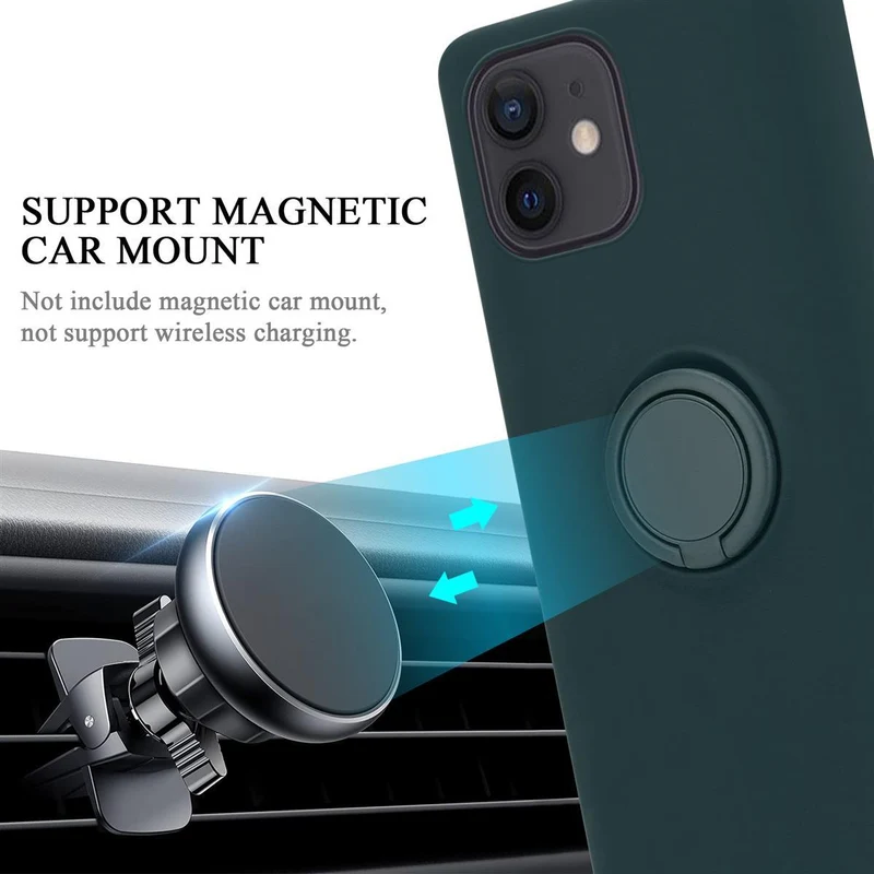 Cadorabo Hülle kompatibel mit Apple iPhone 12 MINI Schutzhülle aus flexiblem TPU Silikon mit Ring