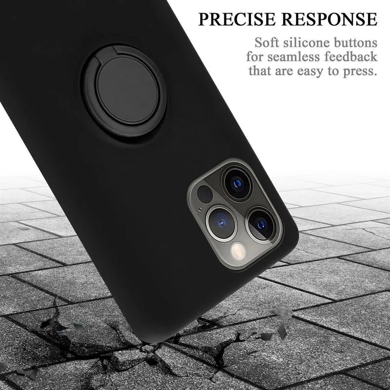 Cadorabo Hülle kompatibel mit Apple iPhone 12 / 12 PRO Schutzhülle aus flexiblem TPU Silikon mit Ring