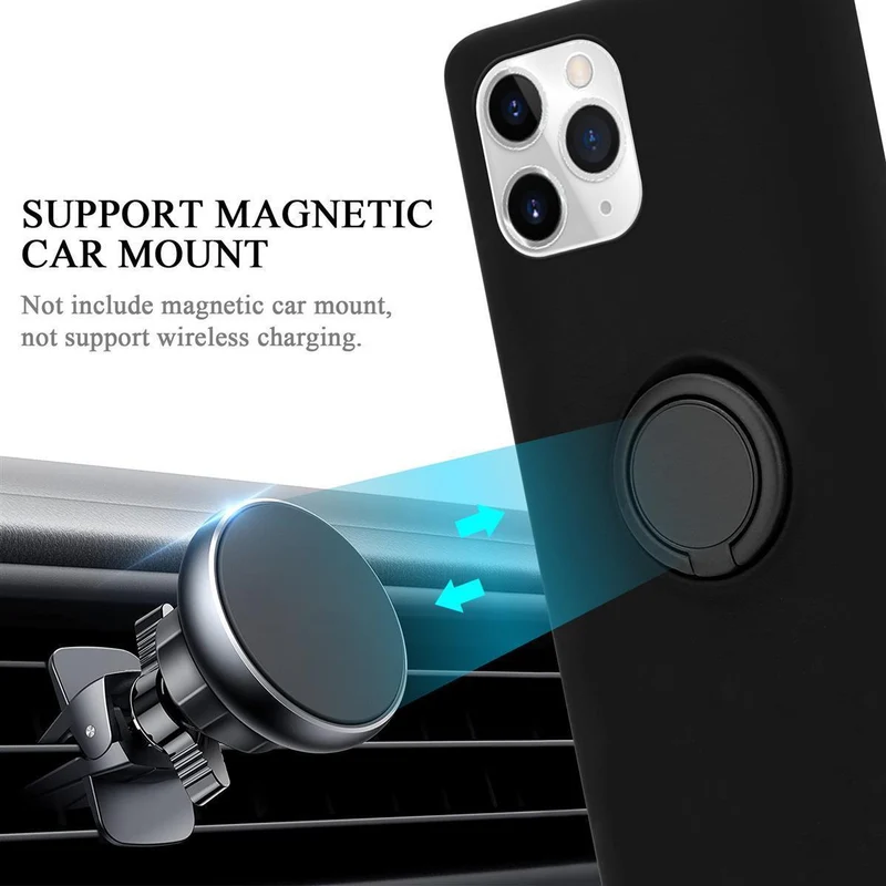 Cadorabo Hülle kompatibel mit Apple iPhone 11 PRO MAX Schutzhülle aus flexiblem TPU Silikon mit Ring
