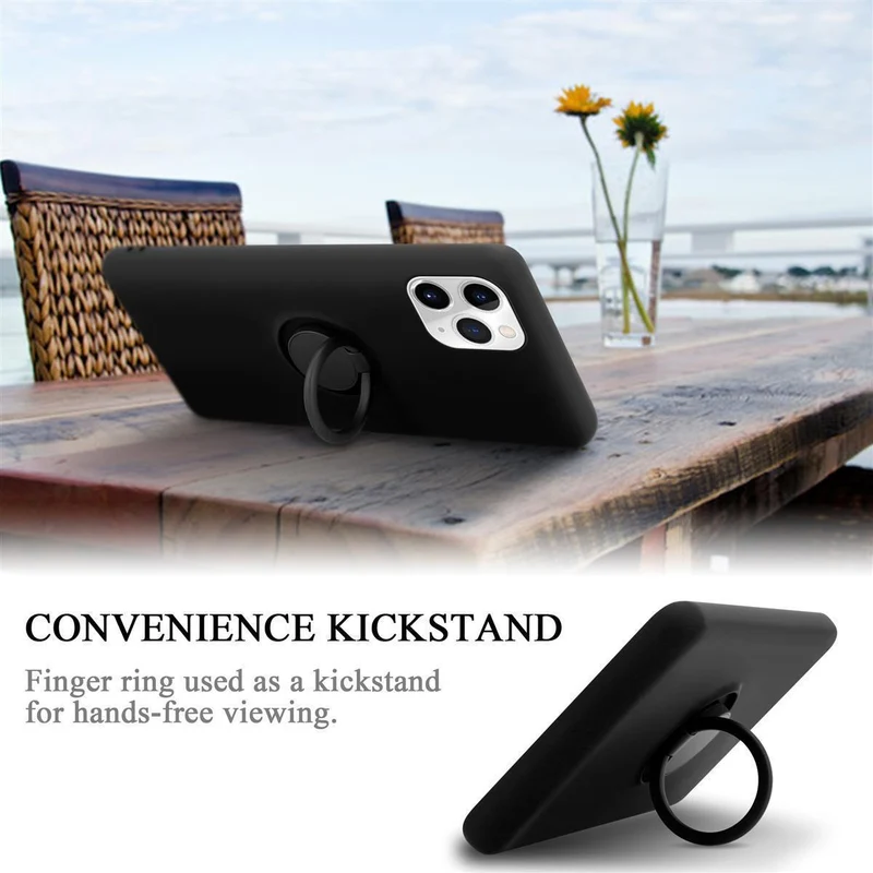 Cadorabo Hülle kompatibel mit Apple iPhone 11 PRO MAX Schutzhülle aus flexiblem TPU Silikon mit Ring