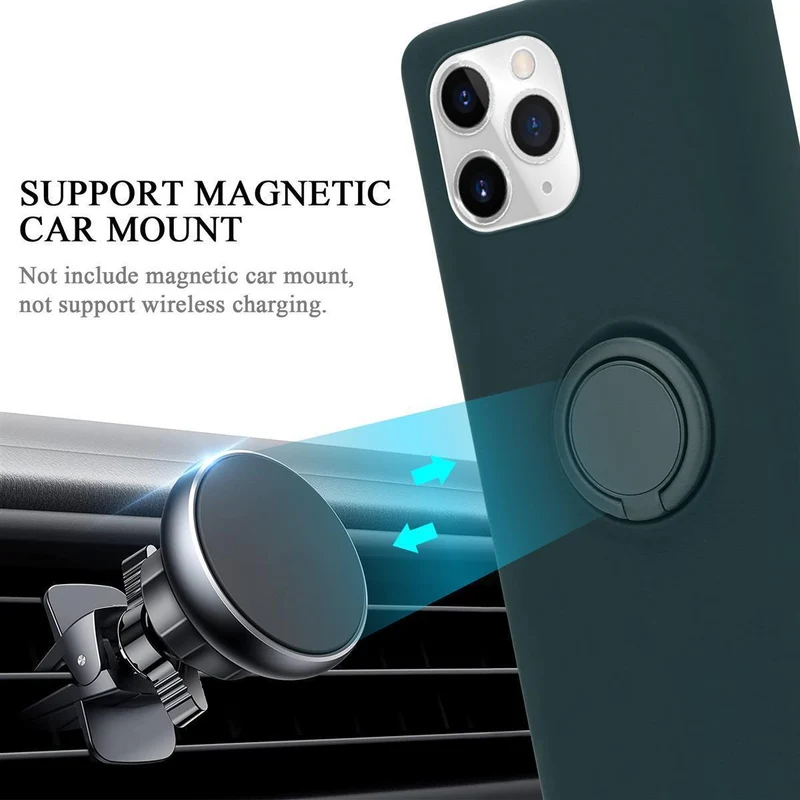 Cadorabo Hülle kompatibel mit Apple iPhone 11 PRO MAX Schutzhülle aus flexiblem TPU Silikon mit Ring