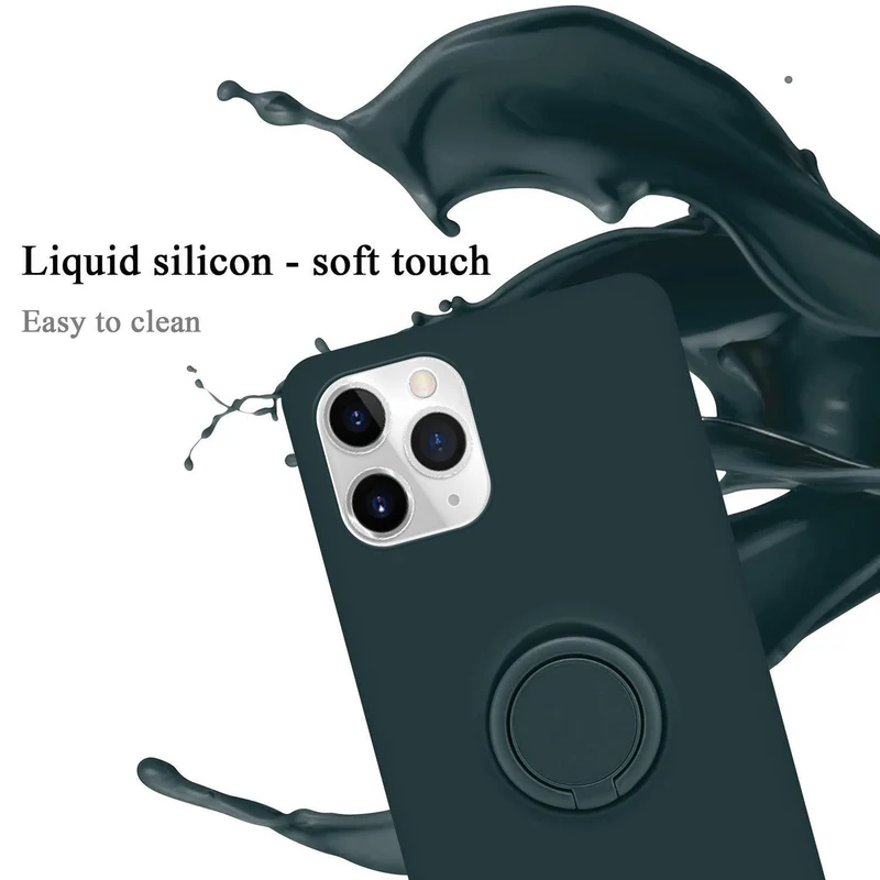 Cadorabo Hülle kompatibel mit Apple iPhone 11 PRO MAX Schutzhülle aus flexiblem TPU Silikon mit Ring