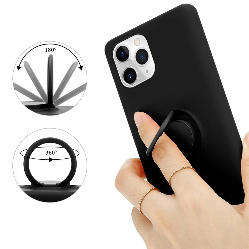 Cadorabo Hülle kompatibel mit Apple iPhone 11 PRO Schutzhülle aus flexiblem TPU Silikon mit Ring