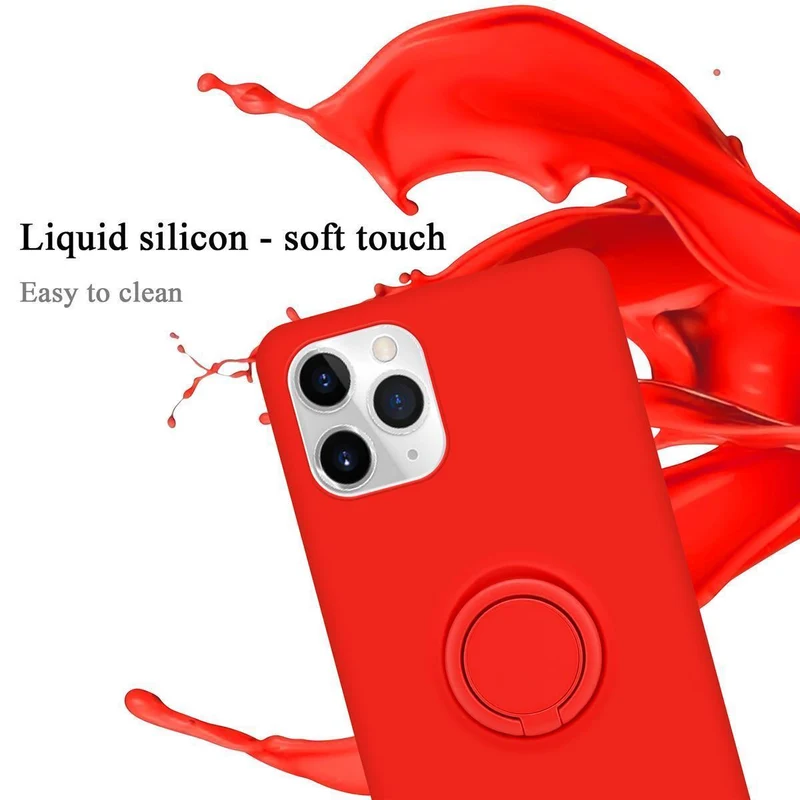 Cadorabo Hülle kompatibel mit Apple iPhone 11 PRO Schutzhülle aus flexiblem TPU Silikon mit Ring