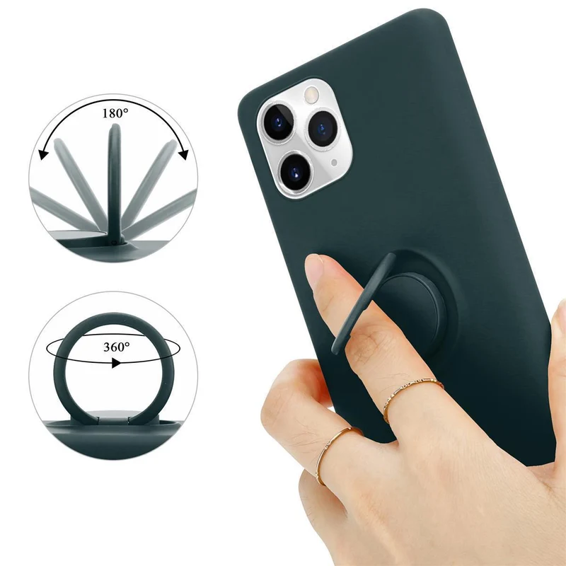 Cadorabo Hülle kompatibel mit Apple iPhone 11 PRO Schutzhülle aus flexiblem TPU Silikon mit Ring