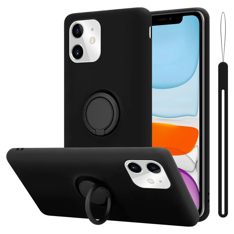 Cadorabo Hülle kompatibel mit Apple iPhone 11 Schutzhülle aus flexiblem TPU Silikon mit Ring