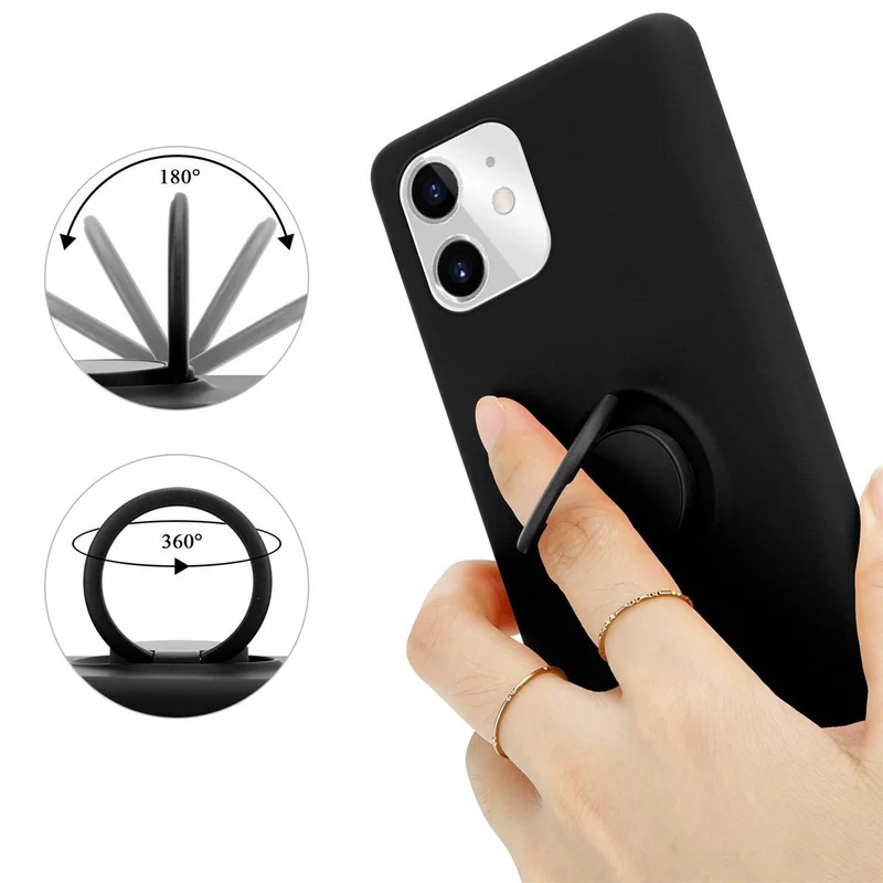 Cadorabo Hülle kompatibel mit Apple iPhone 11 Schutzhülle aus flexiblem TPU Silikon mit Ring