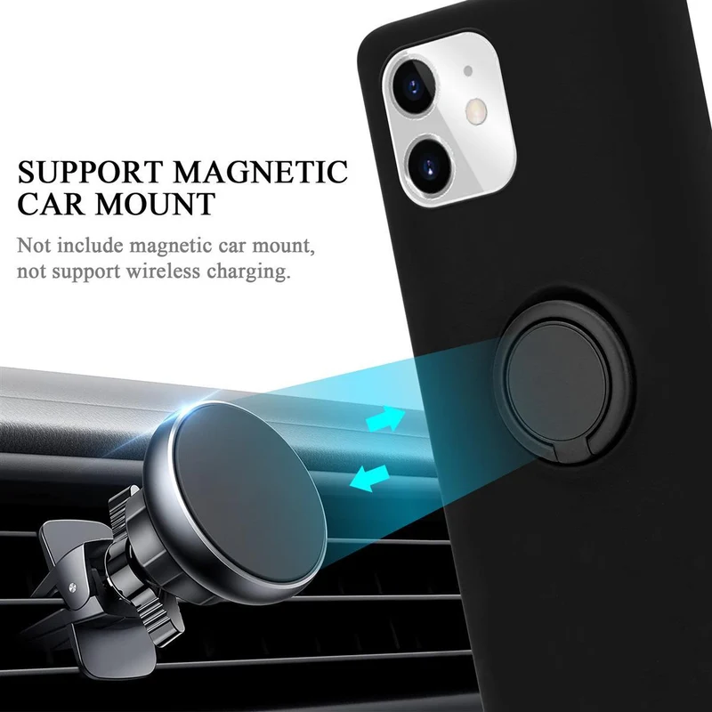 Cadorabo Hülle kompatibel mit Apple iPhone 11 Schutzhülle aus flexiblem TPU Silikon mit Ring