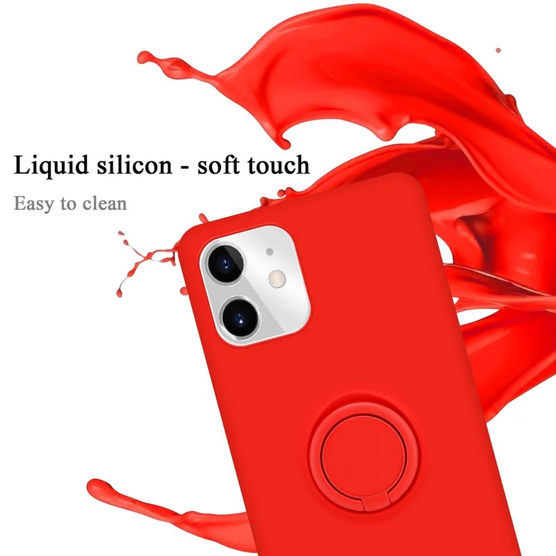 Cadorabo Hülle kompatibel mit Apple iPhone 11 Schutzhülle aus flexiblem TPU Silikon mit Ring
