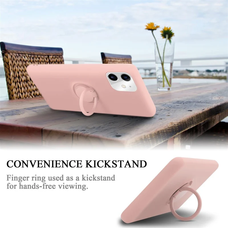 Cadorabo Hülle kompatibel mit Apple iPhone 11 Schutzhülle aus flexiblem TPU Silikon mit Ring