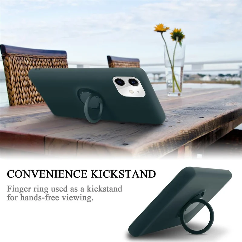 Cadorabo Hülle kompatibel mit Apple iPhone 11 Schutzhülle aus flexiblem TPU Silikon mit Ring