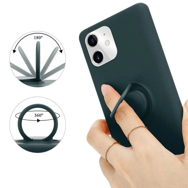 Cadorabo Hülle kompatibel mit Apple iPhone 11 Schutzhülle aus flexiblem TPU Silikon mit Ring