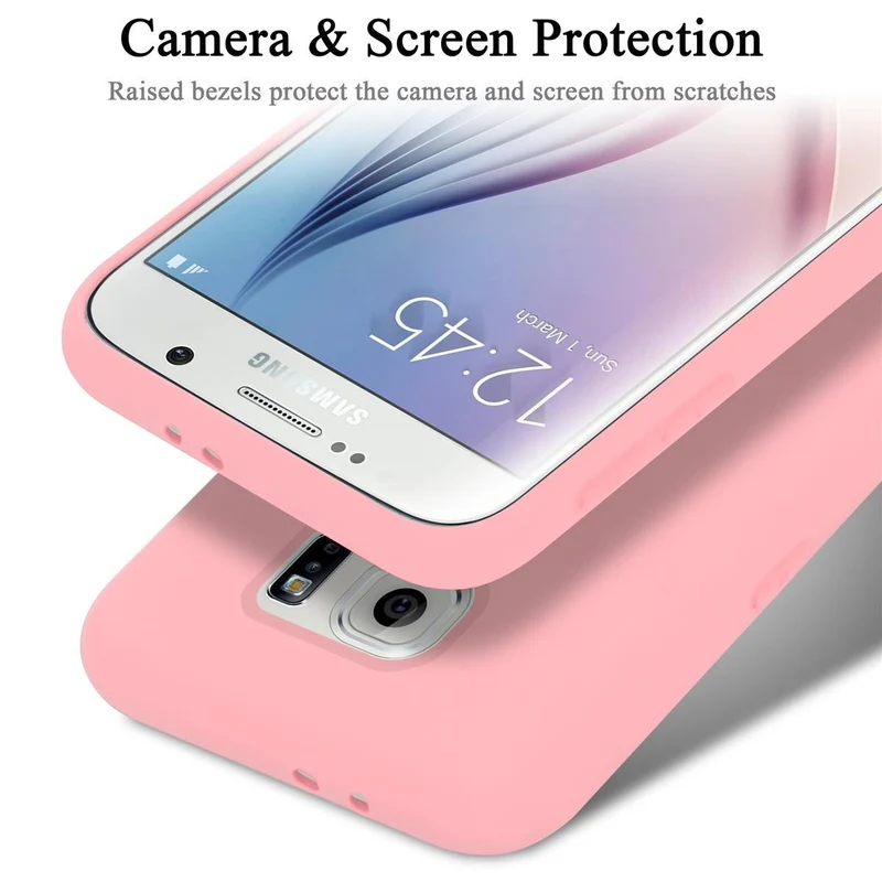 Cadorabo Hülle kompatibel mit Samsung Galaxy S6 Schutzhülle aus flexiblem TPU Silikon