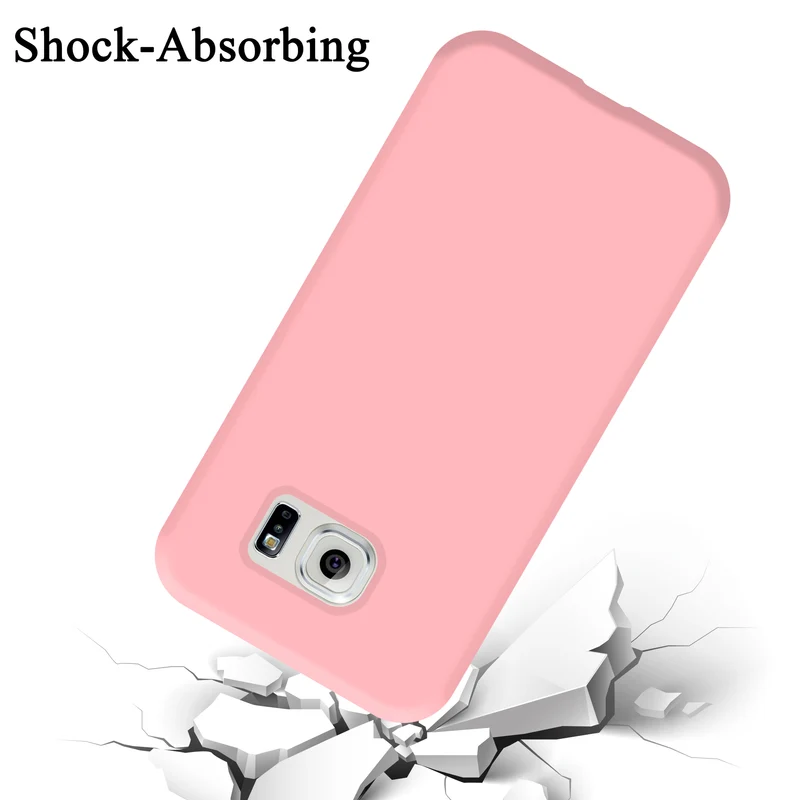 Cadorabo Hülle kompatibel mit Samsung Galaxy S6 EDGE Schutzhülle aus flexiblem TPU Silikon