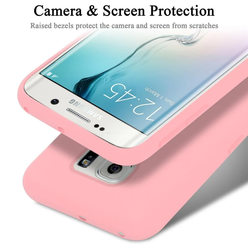 Cadorabo Hülle kompatibel mit Samsung Galaxy S6 EDGE Schutzhülle aus flexiblem TPU Silikon