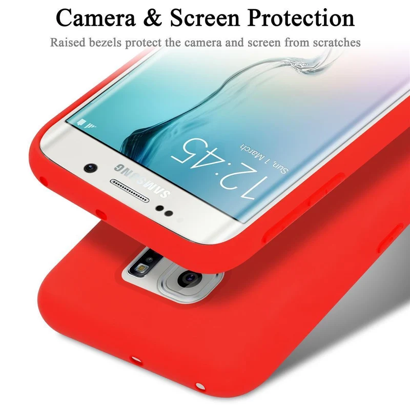 Cadorabo Hülle kompatibel mit Samsung Galaxy S6 EDGE Schutzhülle aus flexiblem TPU Silikon