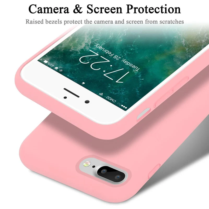 Cadorabo Hülle kompatibel mit Apple iPhone 7 PLUS / 7S PLUS / 8 PLUS Schutzhülle aus flexiblem TPU Silikon
