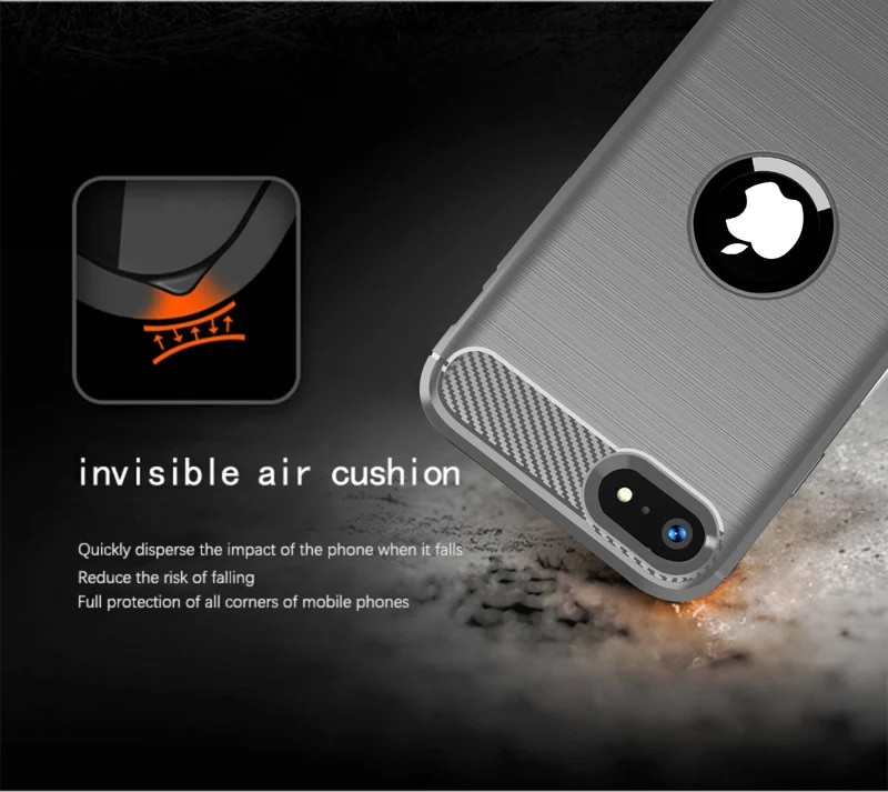 Cadorabo Hülle für Apple iPhone SE 2020 Schutzhülle aus flexiblem TPU Silikon in Edelstahl-Karbonfaser Optik