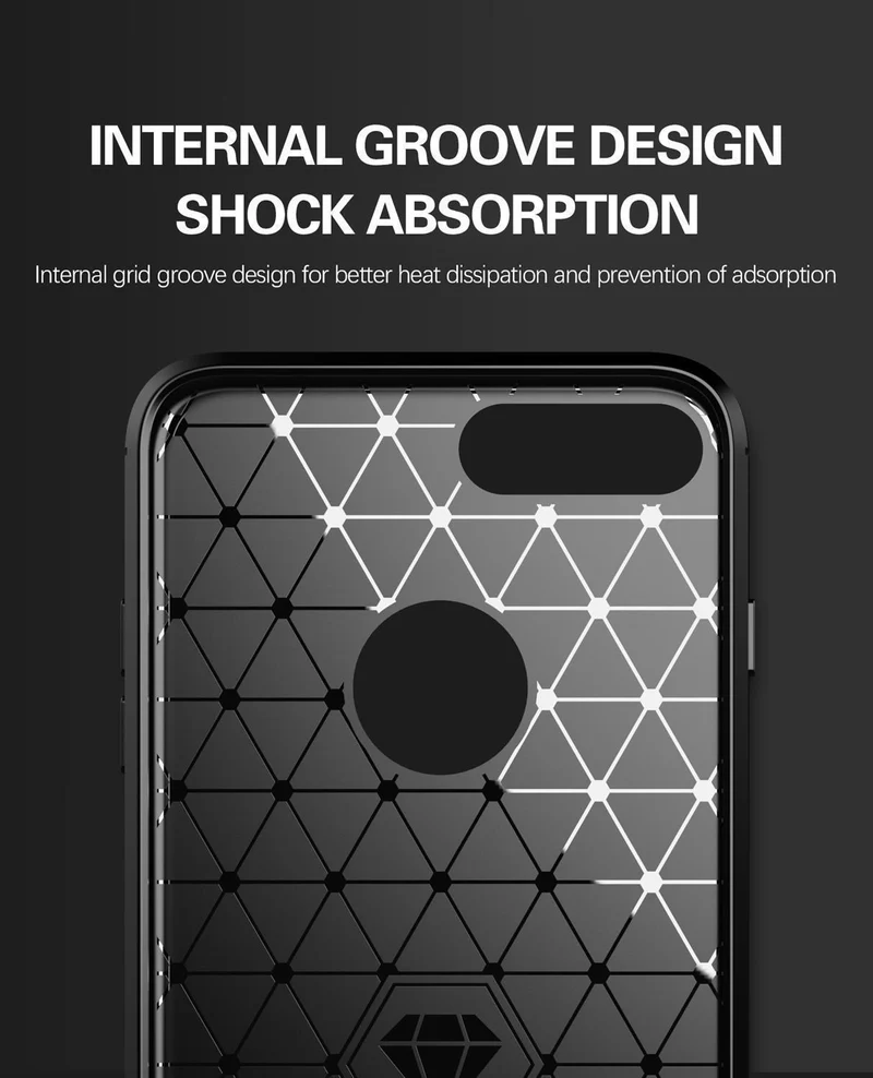 Cadorabo Hülle für Apple iPhone 8 PLUS Schutzhülle aus flexiblem TPU Silikon in Edelstahl-Karbonfaser Optik