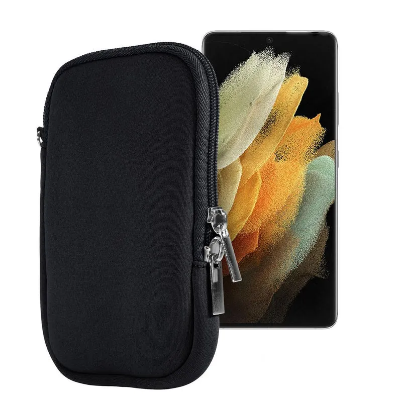 Cadorabo Universal Neopren Handy Hülle kompatibel mit Smarthones bis 5.5" (Zoll) 5.5" (Zoll) Schutzhülle aus Neopren mit Handschlaufe