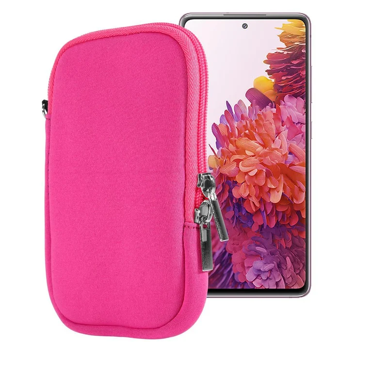 Cadorabo Universal Neopren Handy Hülle kompatibel mit Smarthones bis 5.5" (Zoll) 5.5" (Zoll) Schutzhülle aus Neopren mit Handschlaufe