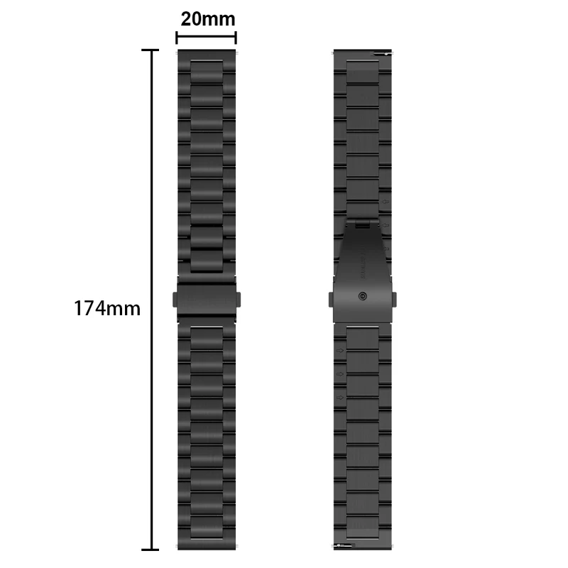 Cadorabo Edelstahl Armband 20mm kompatibel mit Samsung Galaxy Watch 42mm / S2 Classic / Sport Ersatzarmband für Huawei Watch 2 für Nokia Steel für LG Watch Sport für Pepple 2 uvm